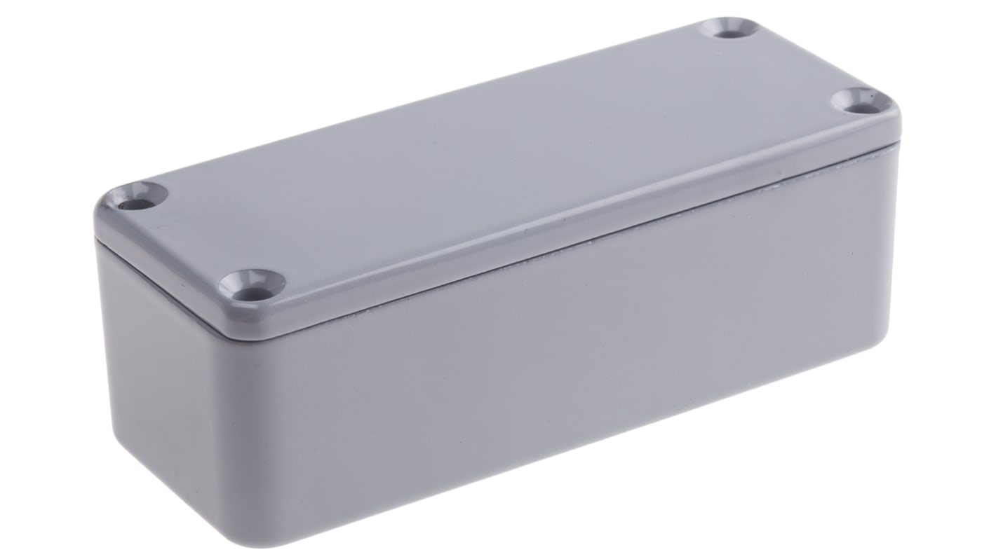 RS PRO Grey Die Cast Aluminium Enclosure, Grey Lid, 89.1 x 35 x 30.3mm