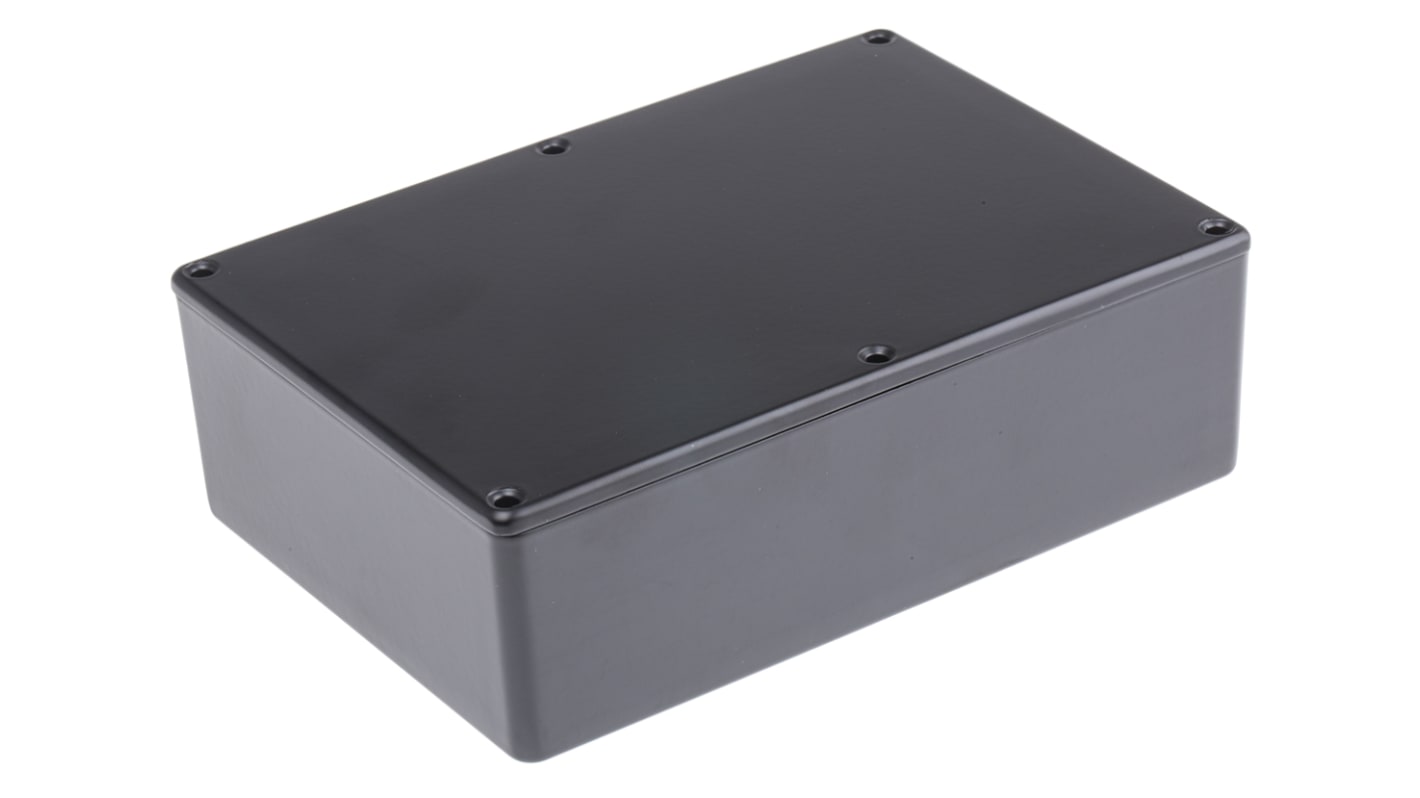 RS PRO Black Die Cast Aluminium Enclosure, Black Lid, 171.9 x 120.9 x