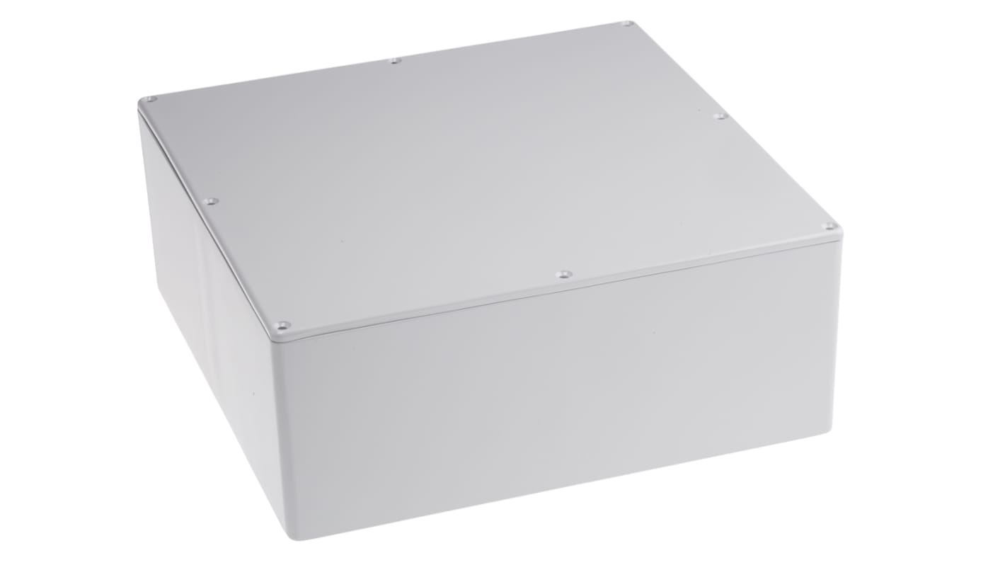 RS PRO Grey Die Cast Aluminium Enclosure, IP65, Grey Lid, 250 x 250 x 100mm