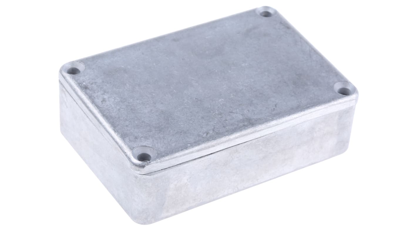 RS PRO Silver Die Cast Aluminium Enclosure, IP66, Silver Lid, 79.9 x 54.9 x 25.5mm