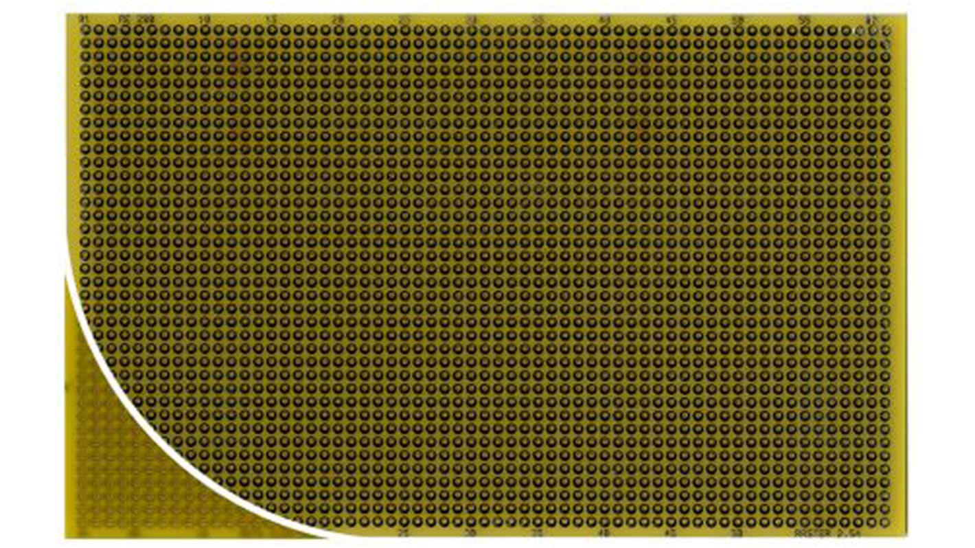 Scheda millefori singola faccia Roth Elektronik passo 2.54 x 2.54mm, 160 x 100 x 1.5mm