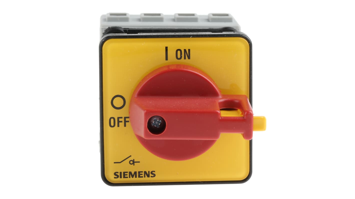 Siemens 3P+N Pole Panel Mount Isolator Switch - 16A Maximum Current, 7.5kW Power Rating, IP65