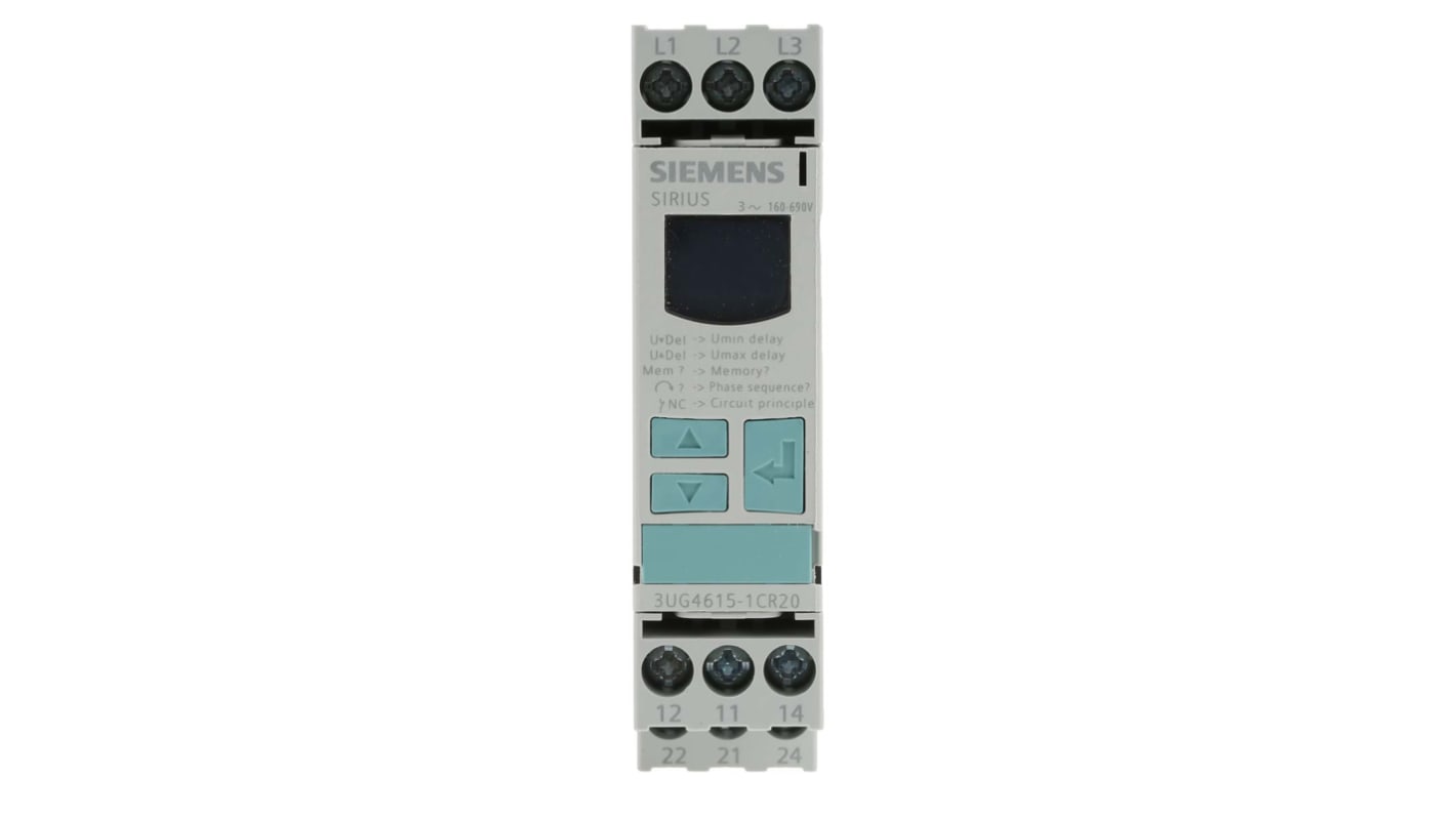 Relè di monitoraggio Siemens 3UG4615-1CR20 serie 3UG4, DPDT