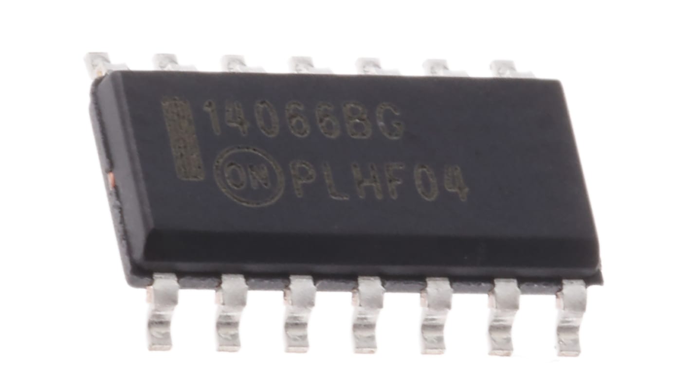 onsemi Analoger Schalter, 14-Pin, SOIC, 5 V, 9 V, 12 V, 15 V- einzeln