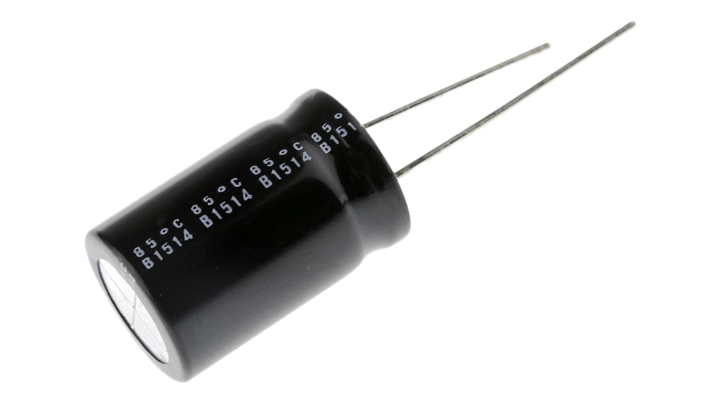 Nichicon 1000μF Aluminium Electrolytic Capacitor 63V dc, Radial, Through Hole - UVR1J102MHD