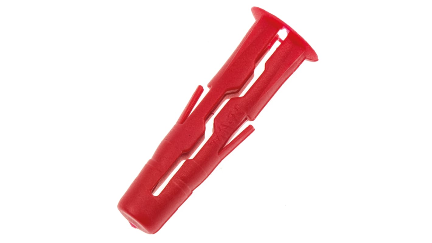 RUNORED1000 RawlPlug Red Plastic Wall Plug, 28mm Length, 6mm Fixing Hole Diameter RS