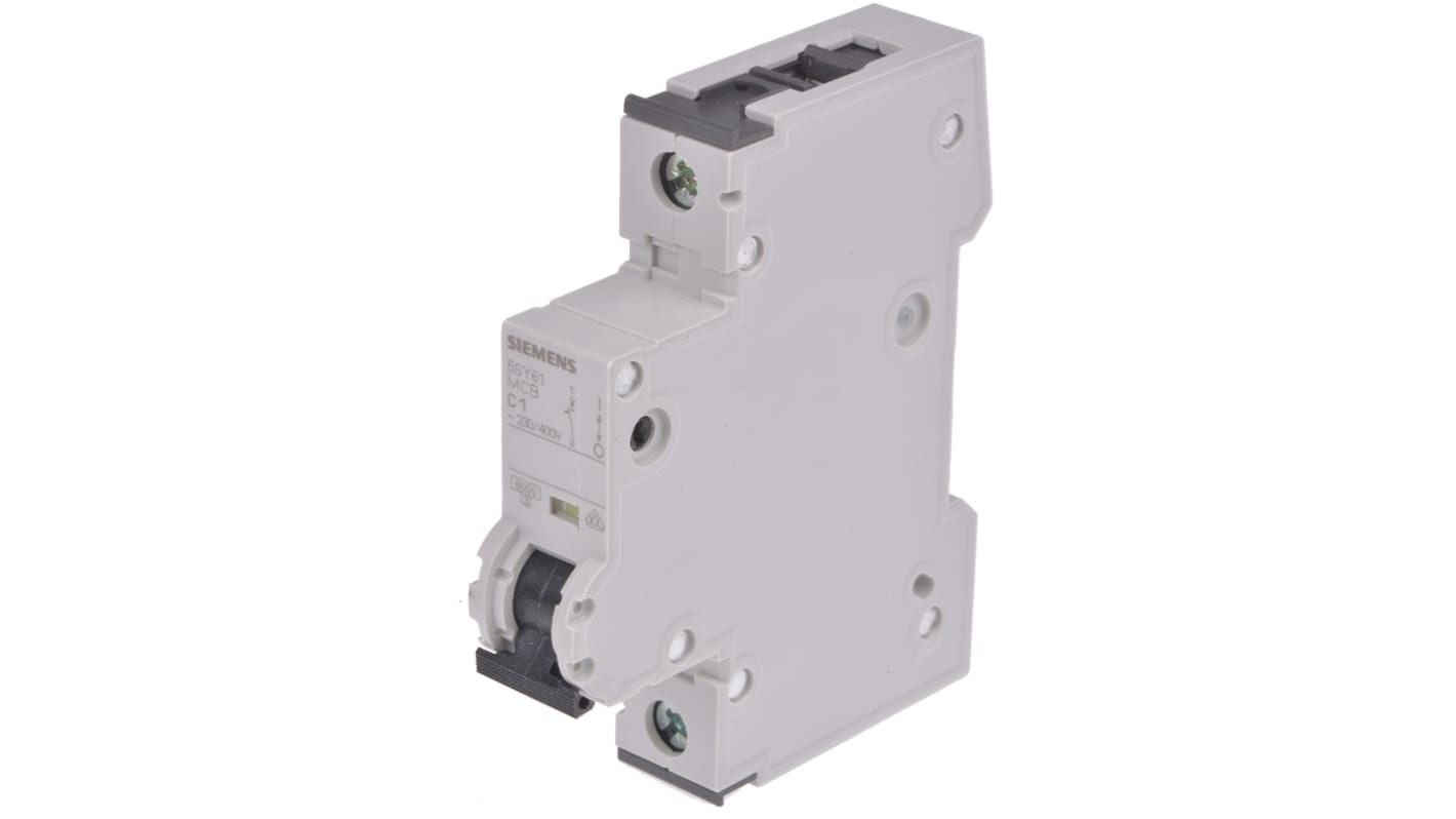 Siemens Sentron 5SY6 MCB, 1P, 1A Curve C, 230V AC, 72V DC, 6 kA Breaking Capacity