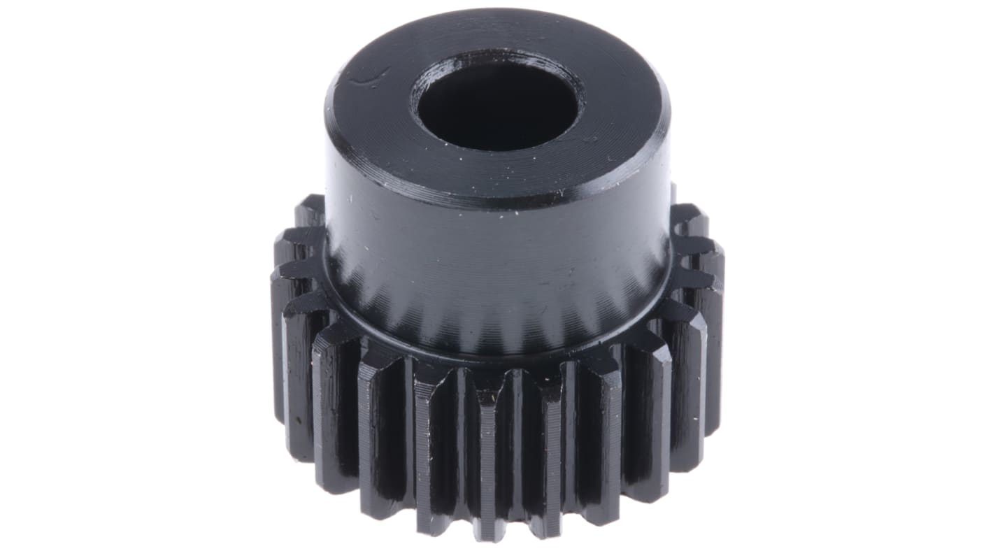 Ingranaggio cilindrico RS PRO, modulo 1, 22 denti, passo Ø 22mm, semigiunto Ø 18mm, foro Ø 8mm, in Acciaio