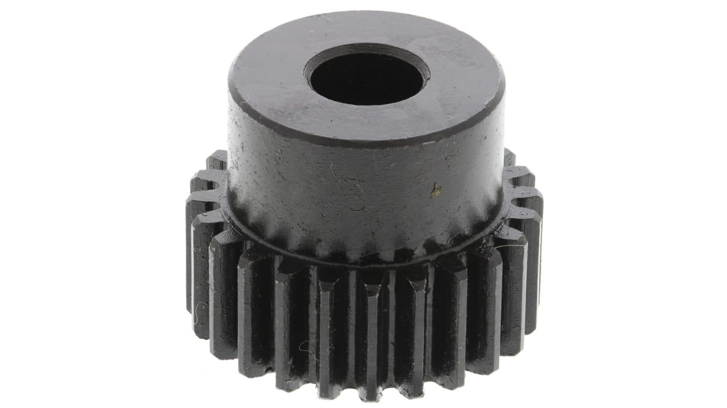 RS PRO Steel 24 Teeth Spur Gear, 1 Module, 8mm Bore Diam, 24mm Pitch Diam, 20mm Hub Diam