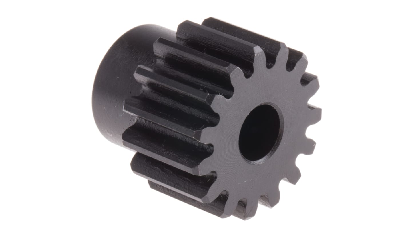 RS PRO Steel 15 Teeth Spur Gear, 1.5 Module, 8mm Bore Diam, 22.5mm Pitch Diam, 18mm Hub Diam