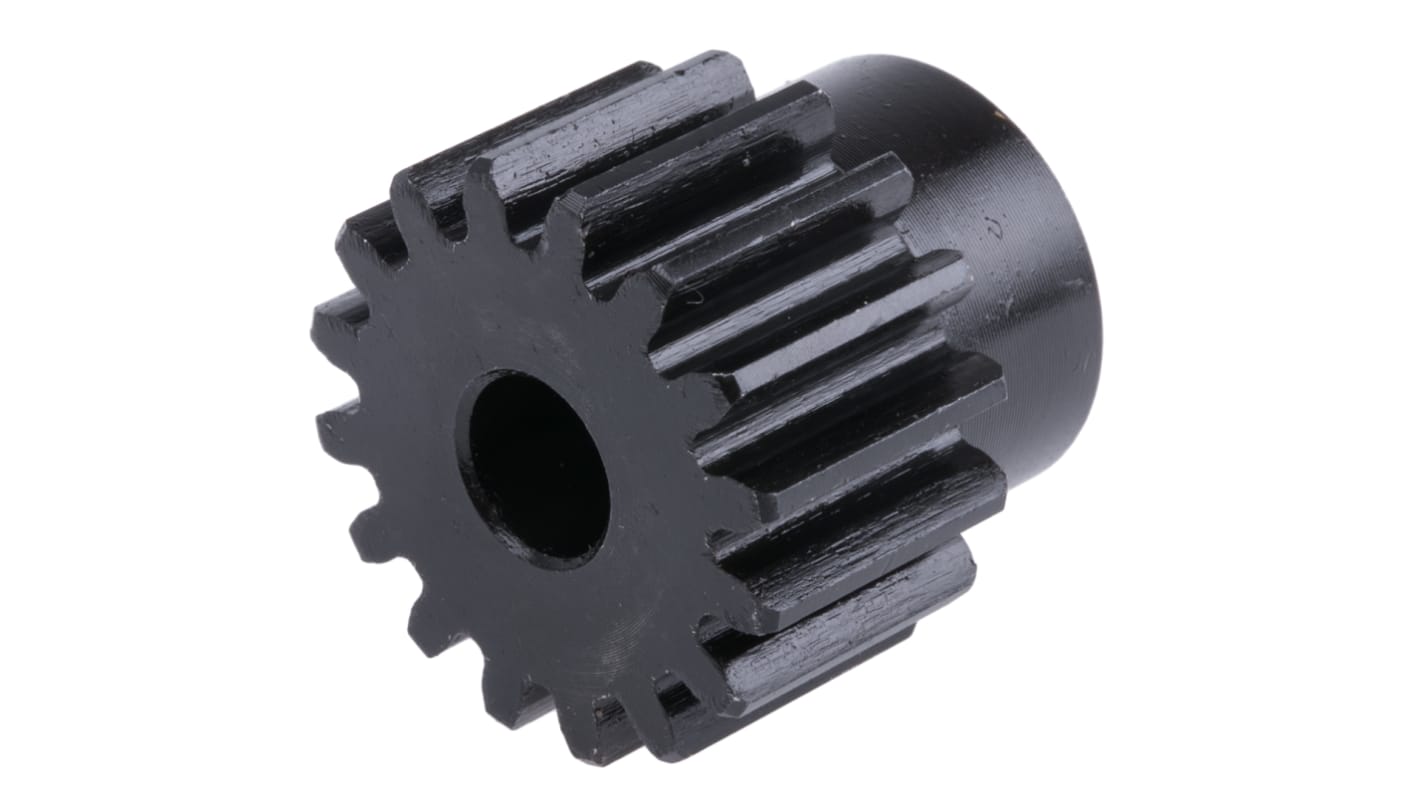 RS PRO Steel 16 Teeth Spur Gear, 1.5 Module, 8mm Bore Diam, 24mm Pitch Diam, 20mm Hub Diam