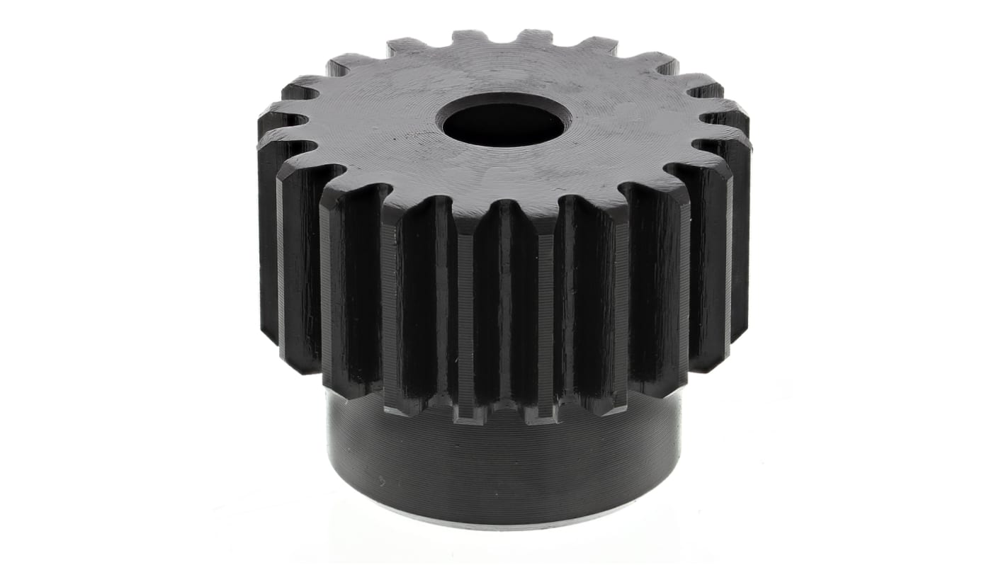 RS PRO Steel 20 Teeth Spur Gear, 1.5 Module, 8mm Bore Diam, 30mm Pitch Diam, 24mm Hub Diam