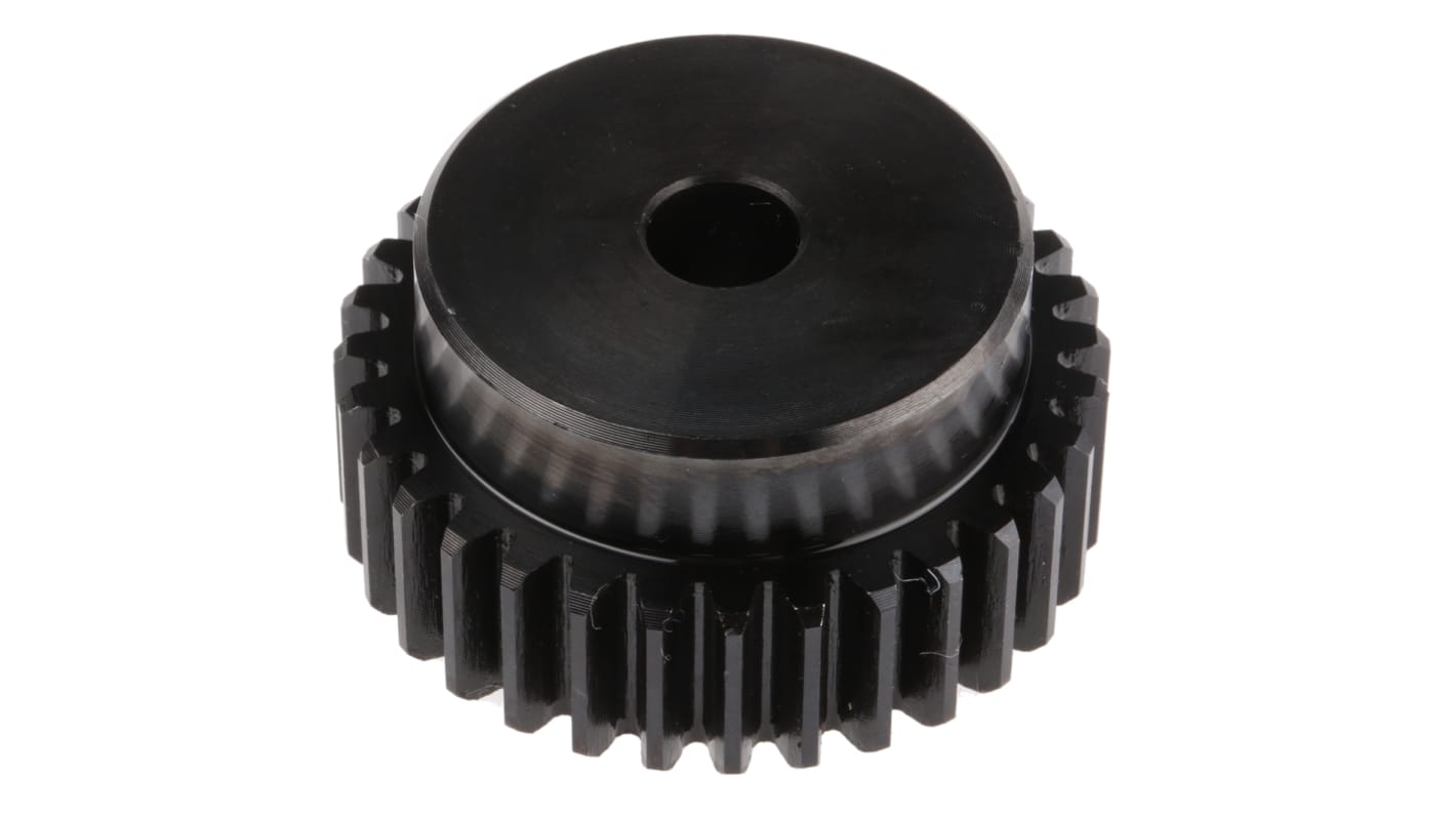 RS PRO Steel 32 Teeth Spur Gear, 1.5 Module, 10mm Bore Diam, 48mm Pitch Diam, 40mm Hub Diam