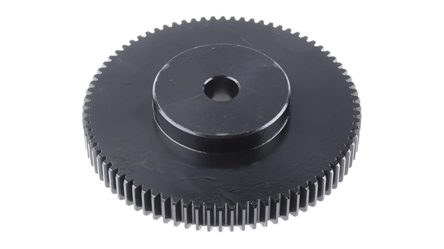 RS PRO Steel 80 Teeth Spur Gear, 1.5 Module, 15mm Bore Diam, 120mm Pitch Diam, 60mm Hub Diam