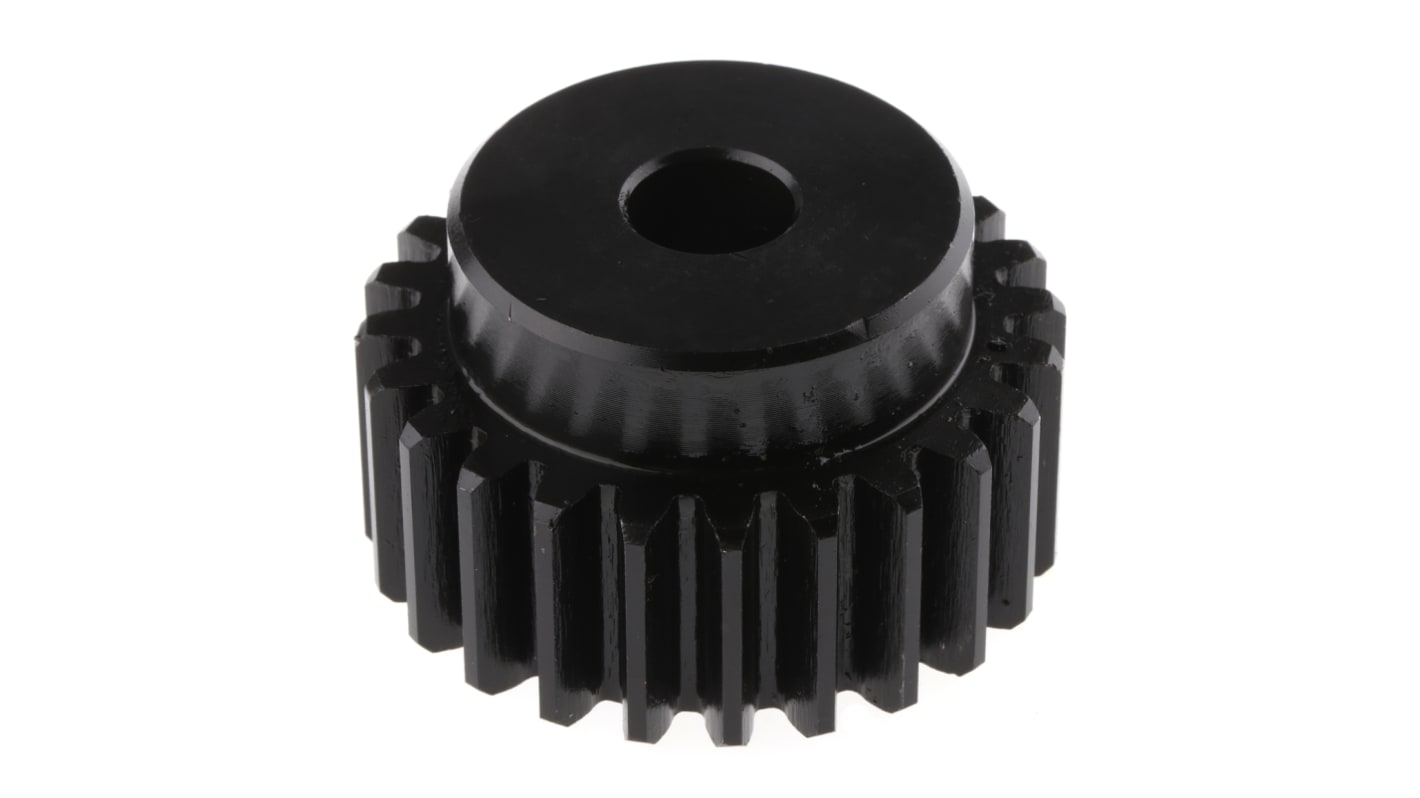 RS PRO Steel 24 Teeth Spur Gear, 2 Module, 12mm Bore Diam, 48mm Pitch Diam, 38mm Hub Diam