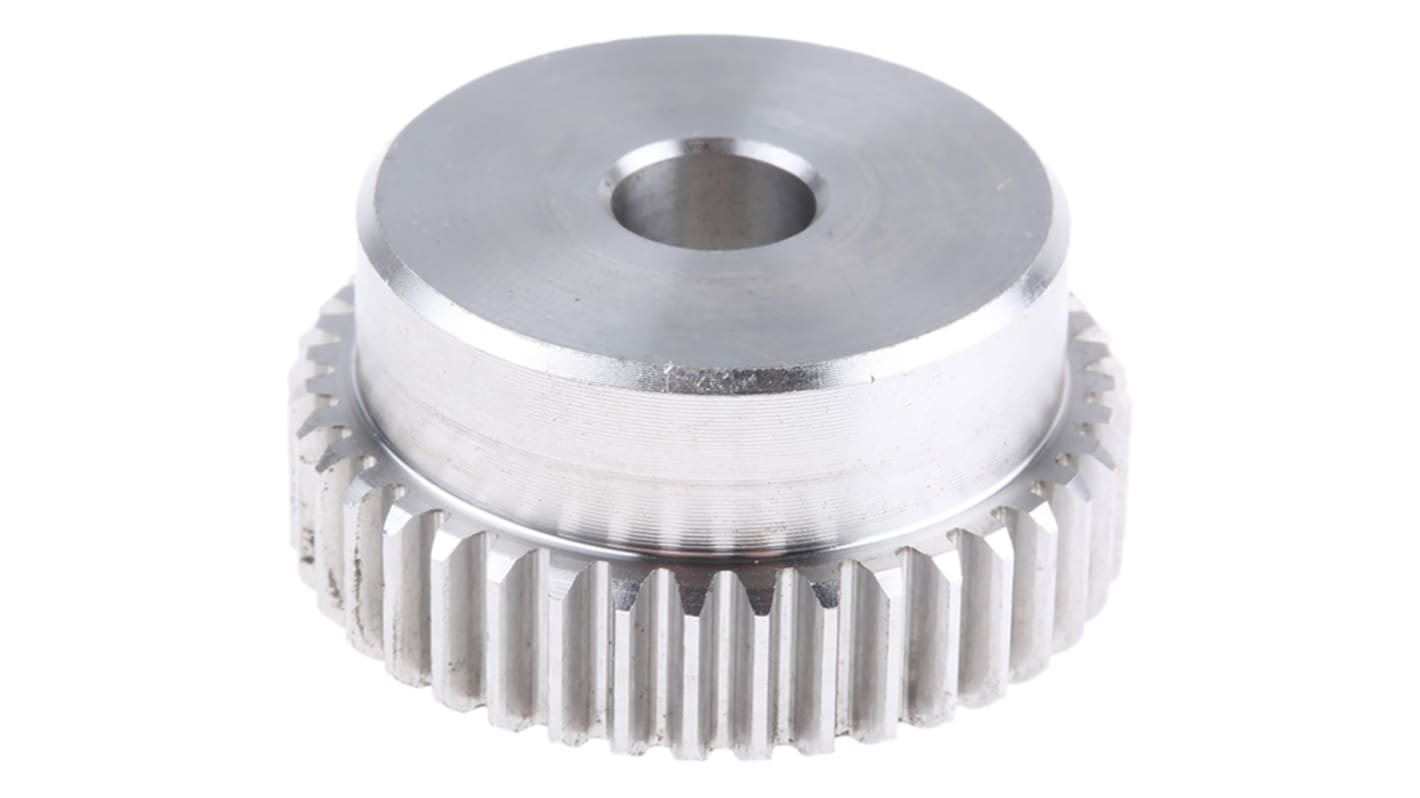 RS PRO Stainless Steel 40 Teeth Spur Gear, 1 Module, 10mm Bore Diam, 40mm Pitch Diam, 35mm Hub Diam