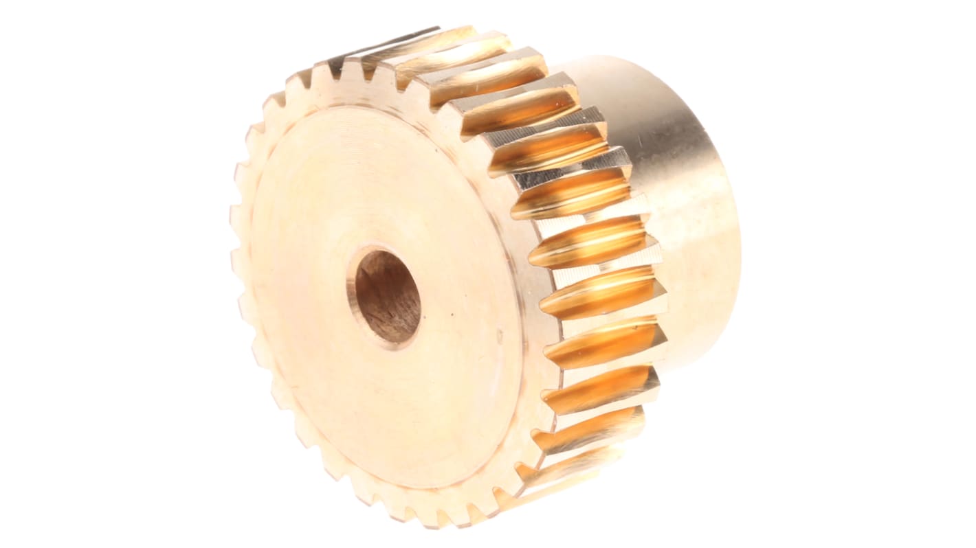 RS PRO Bronze 0.8 Module Worm Wheel Gear 30 Tooth18mm Hub Dia., 24.16mm Pitch Dia. 18mm Face