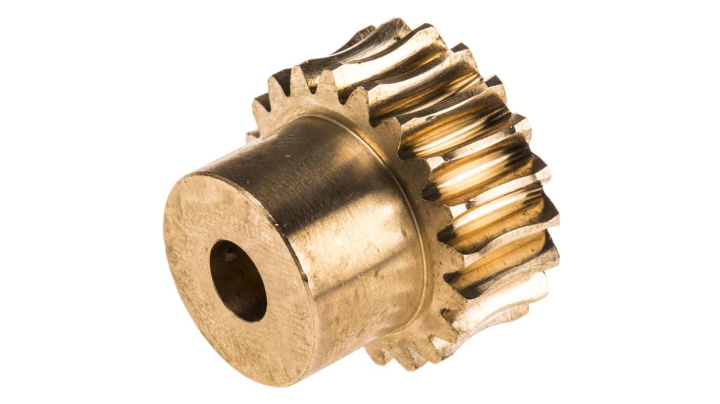 RS PRO Bronze 1 Module Worm Wheel Gear 20 Tooth16mm Hub Dia., 20mm Pitch Dia. 14.5mm Face