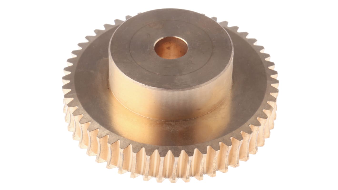 RS PRO Bronze 1 Module Worm Wheel Gear 50 Tooth30mm Hub Dia., 50mm Pitch Dia. 20mm Face