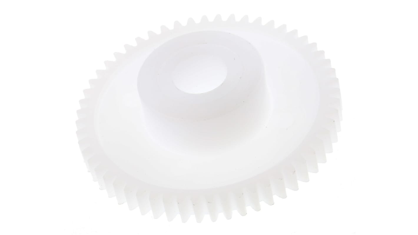 RS PRO POM 56 Teeth Spur Gear, 0.5 Module, 6mm Bore Diam, 28mm Pitch Diam, 14mm Hub Diam