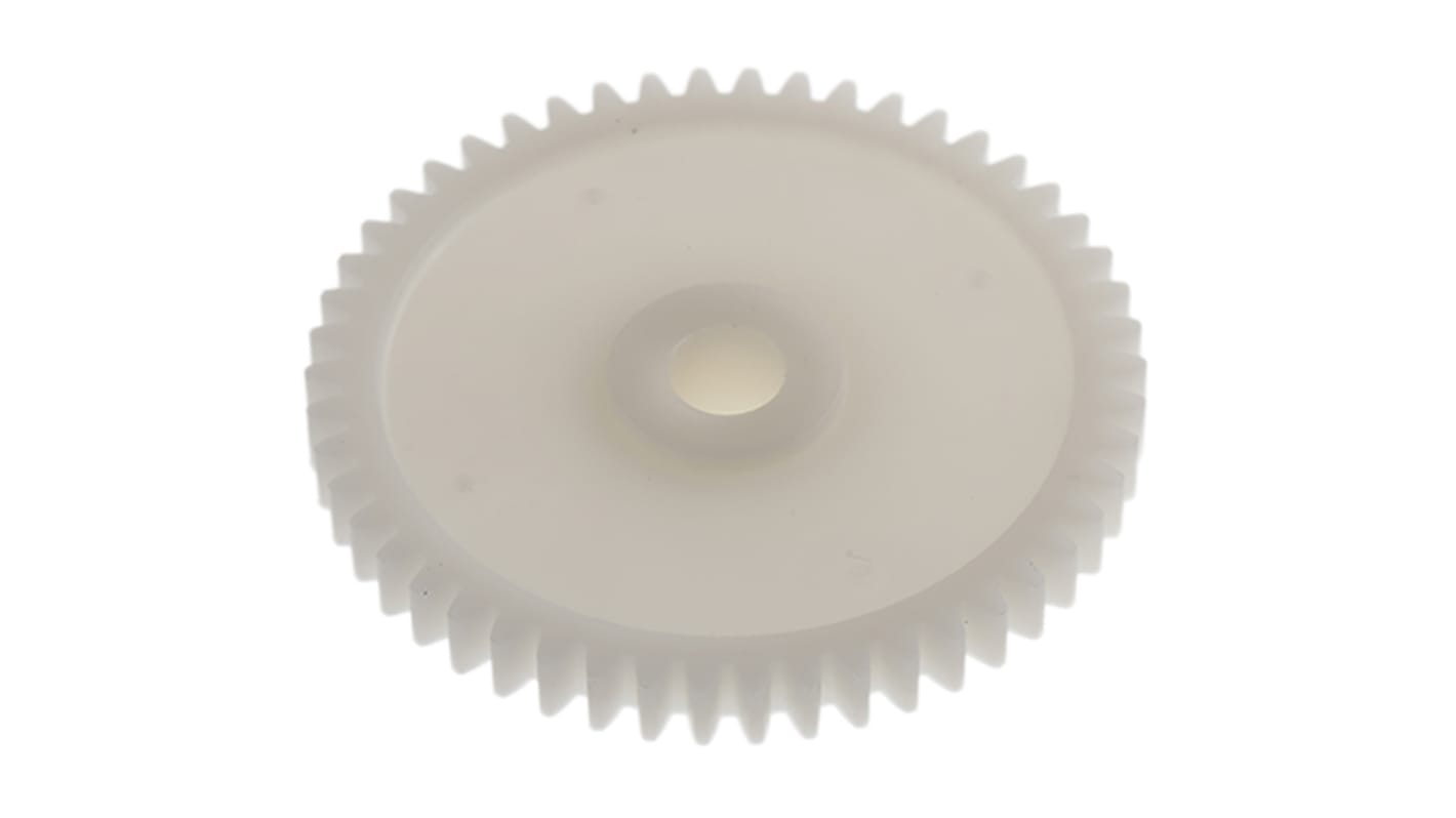 RS PRO POM 50 Teeth Spur Gear, 0.8 Module, 6mm Bore Diam, 40mm Pitch Diam, 14.5mm Hub Diam