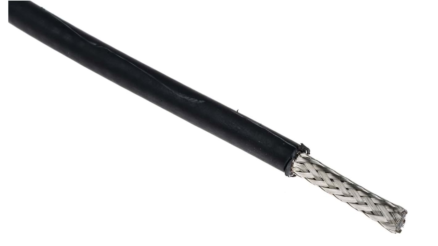 Cable coaxial RG58 Belden, 50 Ω, long. 100m, funda de Libre de halógenos y bajo nivel de humo (LSZH) Negro