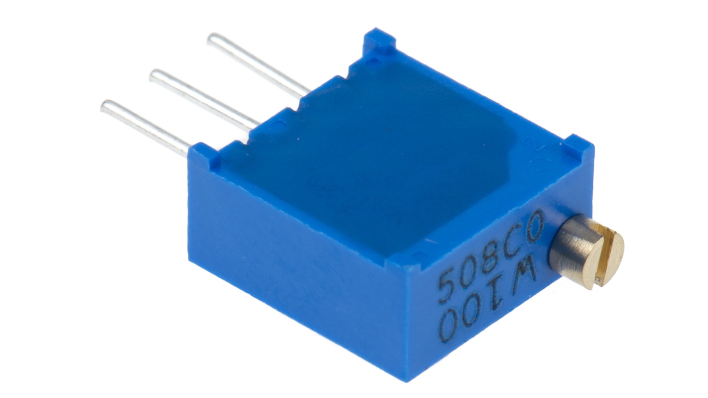 Bourns 3296 25-Gang THT Trimmer-Potentiometer, Einstellung von oben, 10Ω, ±10%, 0.5W, Pin, L. 9.53mm