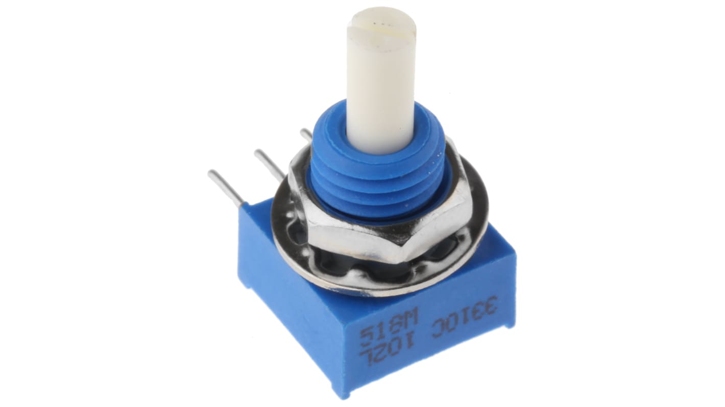 Bourns 3310C Series Conductive Plastic Potentiometer with a 3.17 mm Dia. Shaft, 1kΩ, ±20%, 0.25W, ±1000ppm/°C