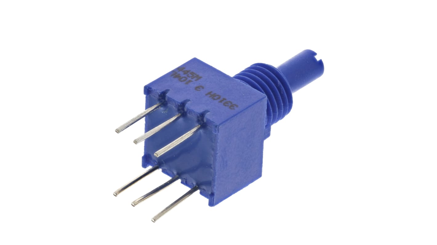 Bourns 3310H-003 Series Conductive Plastic Potentiometer with a 3.17 mm Dia. Shaft, 100kΩ, ±20%, 0.25W, ±1000ppm/°C