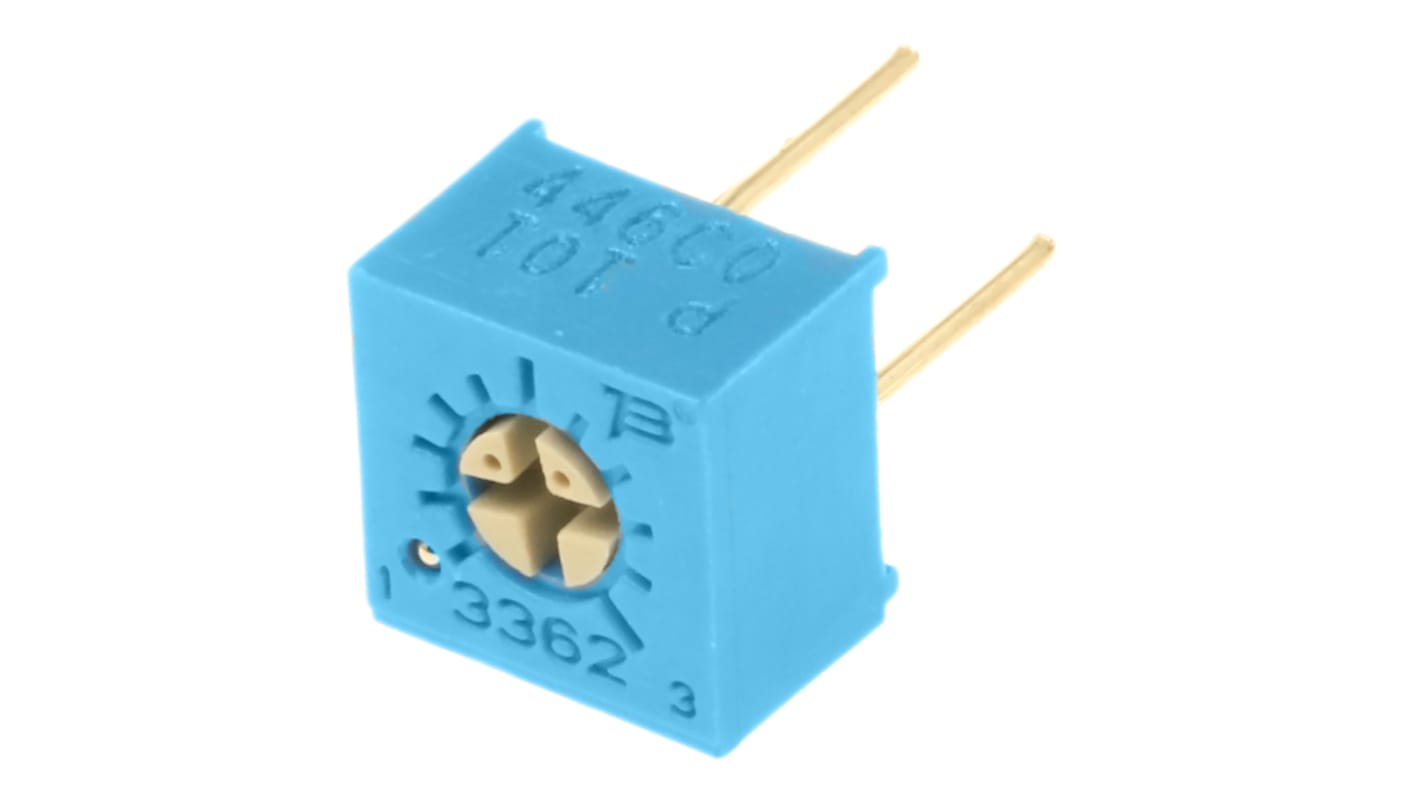 Bourns 3362 1-Gang THT Trimmer-Potentiometer, Einstellung von oben, 100Ω, ±10%, 0.5W, Pin, L. 6.6mm