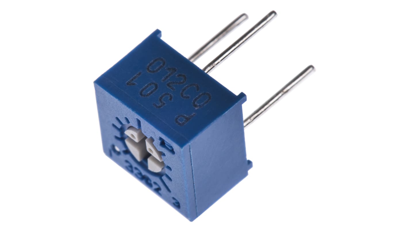 500Ω, Through Hole Trimmer Potentiometer 0.5W Top Adjust Bourns, 3362