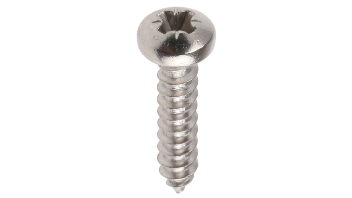 Tornillo autorroscante de cabeza alomada con huella Pozidriv RS PRO, rosca UTS 4, long. 13mm, de acero inox