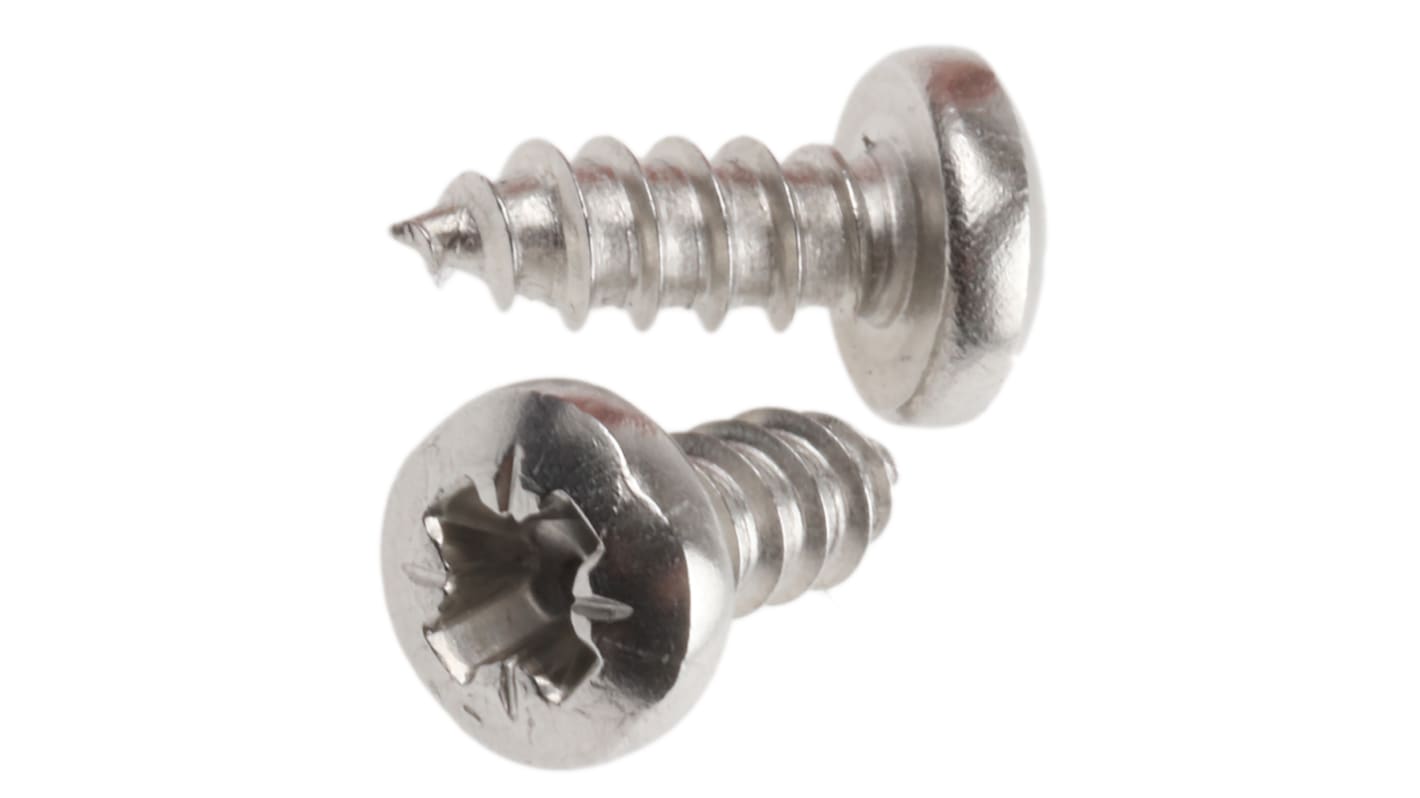 Tornillo autorroscante de cabeza alomada con huella Pozidriv RS PRO, rosca UTS 6, long. 9.5mm, de acero inox