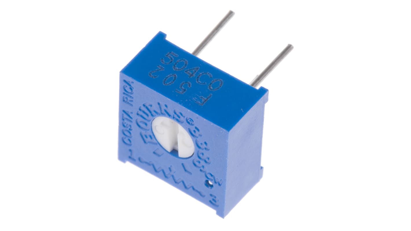 Bourns 3386 1-Gang THT Trimmer-Potentiometer, Einstellung von oben, 5kΩ, ±10%, 0.5W, Pin, L. 9.53mm