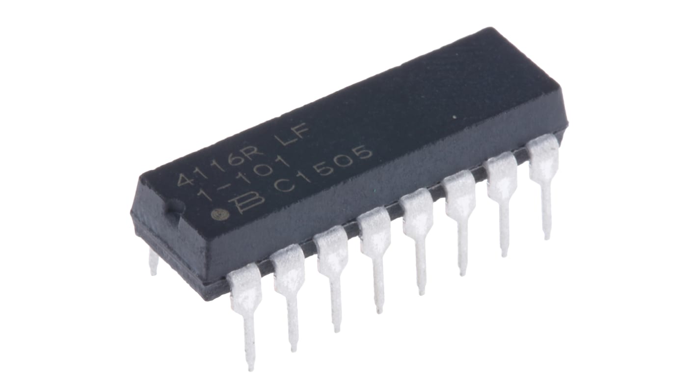 Bourns, 4100R 100Ω ±2% Isolated Resistor Array, 8 Resistors, 2.25W total, DIP, Through Hole