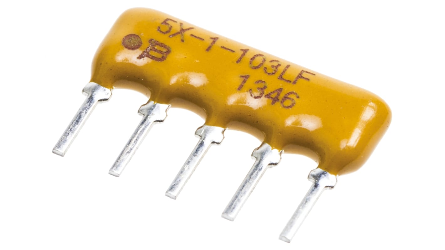 Bourns, 4600X 2.2kΩ ±2% Bussed Resistor Array, 4 Resistors, 0.63W total, SIP, Through Hole