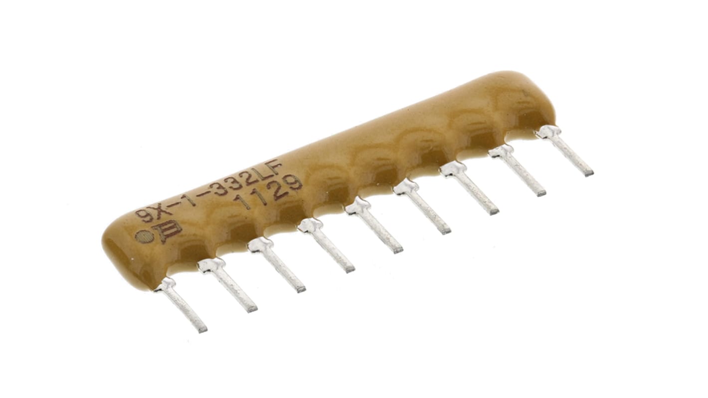 Bourns, 4600X 3.3kΩ ±2% Bussed Resistor Array, 8 Resistors, 1.13W total, SIP, Through Hole