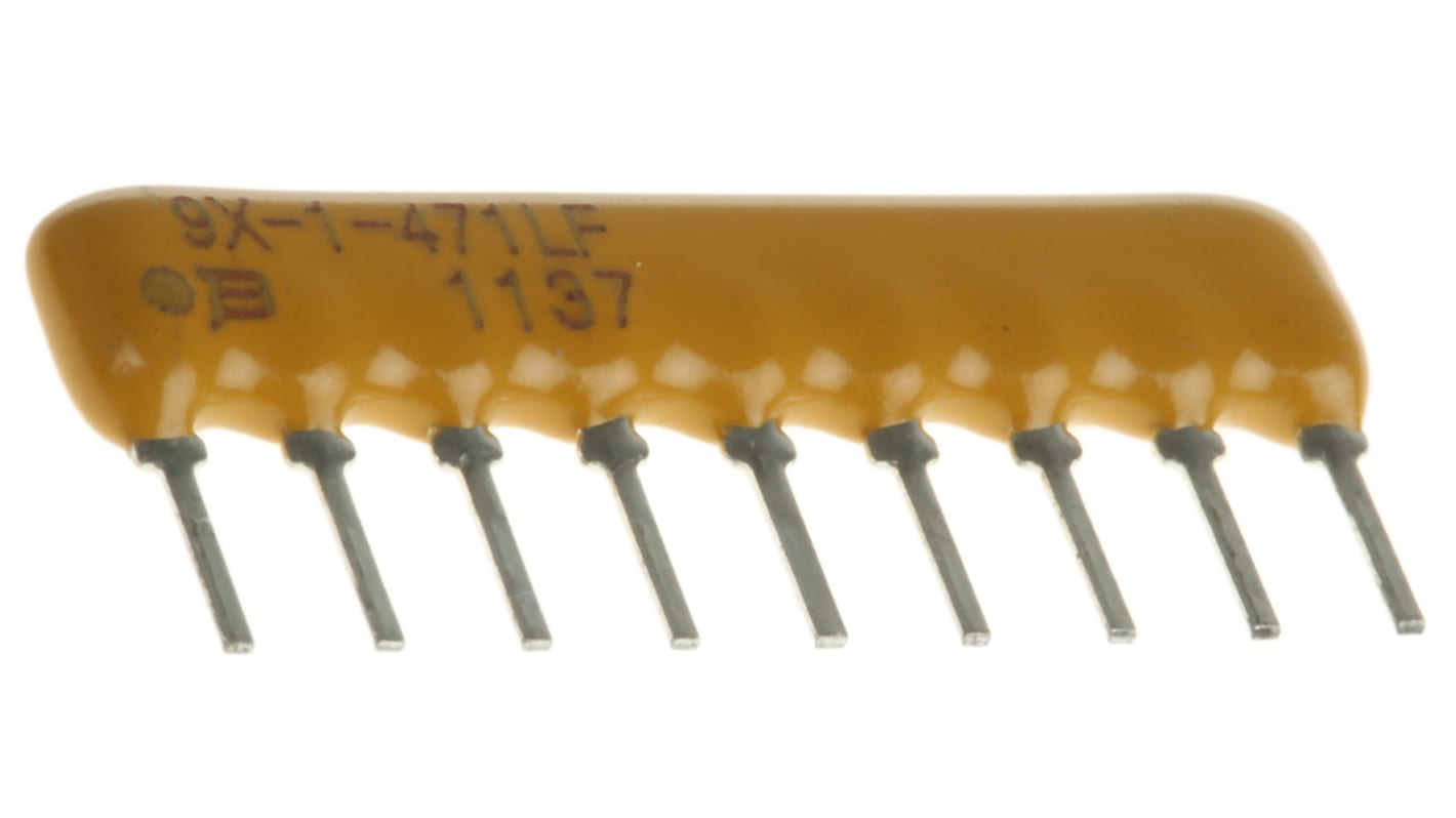 Matriz de resistencias Bourns, 470Ω, ±2%, BUS, 8 resistencias, 1.13W, SIP, Serie 4600X, Montaje en orificio pasante