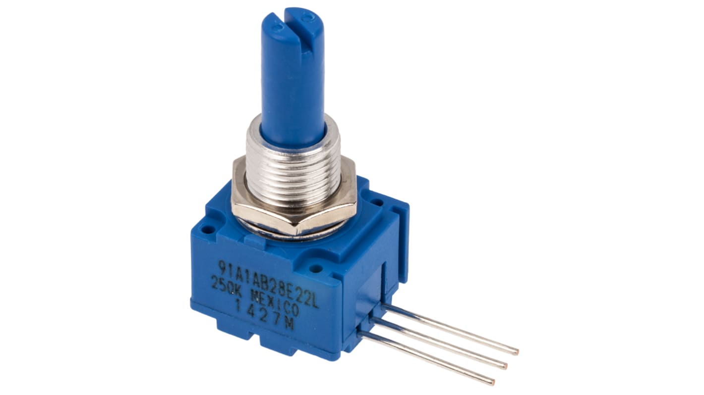 Bourns 91, Tafelmontage  Dreh Potentiometer 250kΩ ±10% / 0.5W , Schaft-Ø 6,35 mm