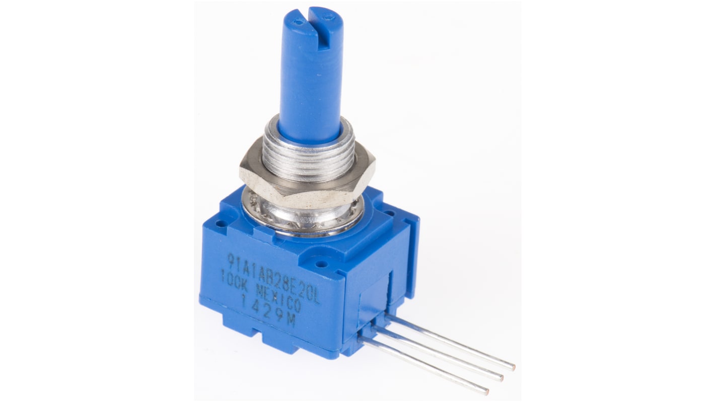 Bourns 91, Tafelmontage  Dreh Potentiometer 100kΩ ±10% / 0.5W , Schaft-Ø 6,35 mm