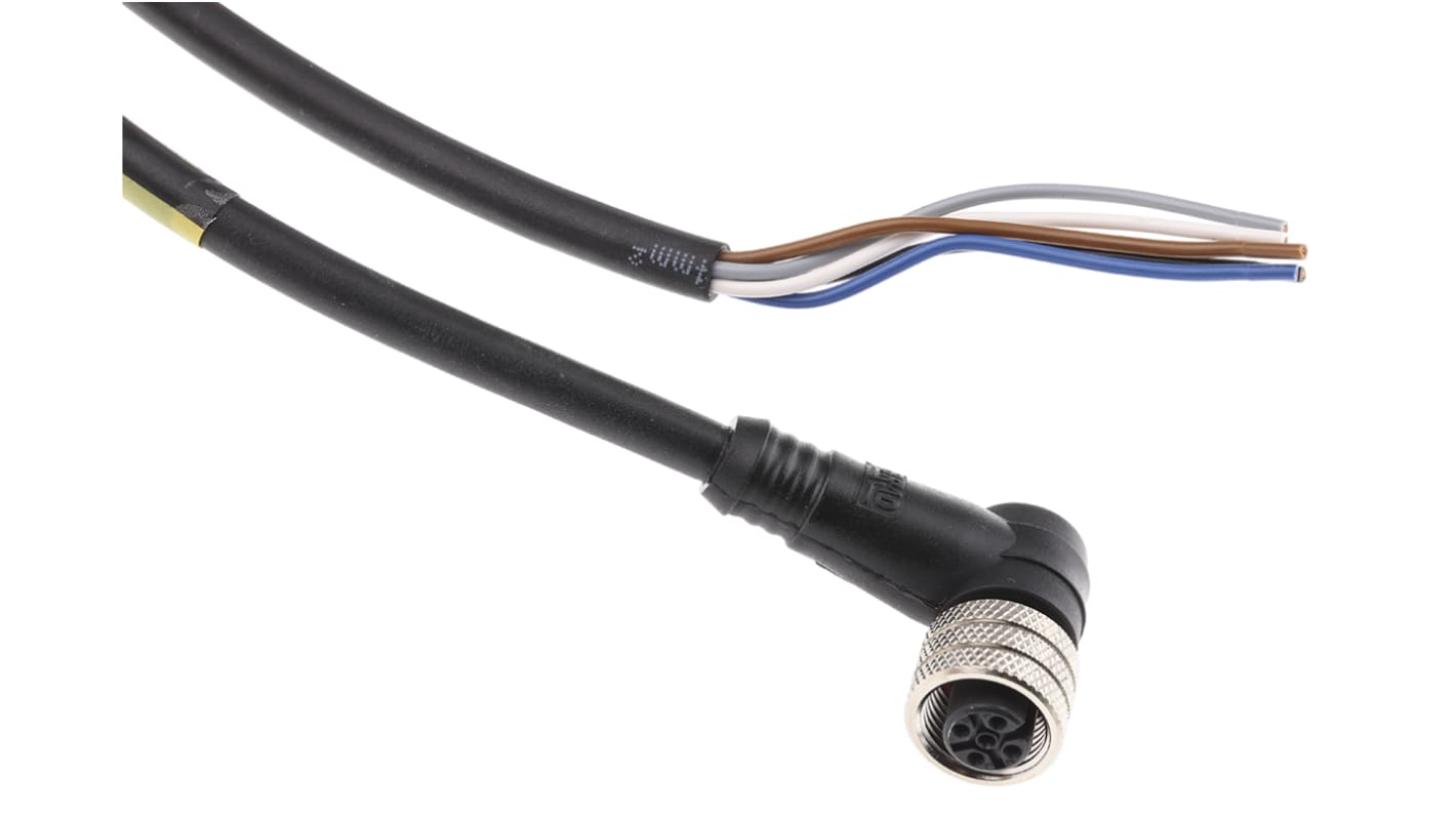 Brad from Molex Right Angle Female 5 way M12 to Unterminated Sensor Actuator Cable, 2m