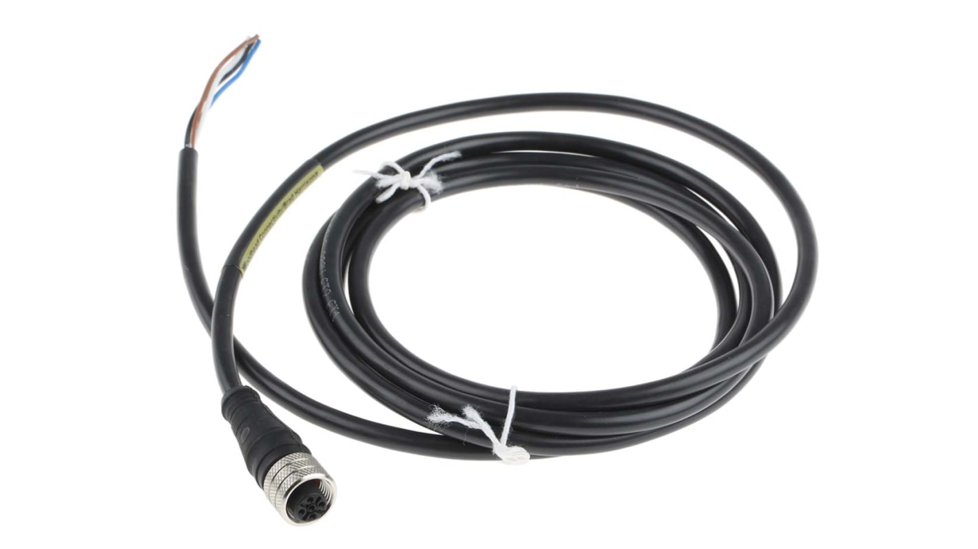 Cable de conexión Brad from Molex, con. A M12 Hembra, 4 polos, con. B Sin terminación, cod.: A, long. 2m, 250 V ac,