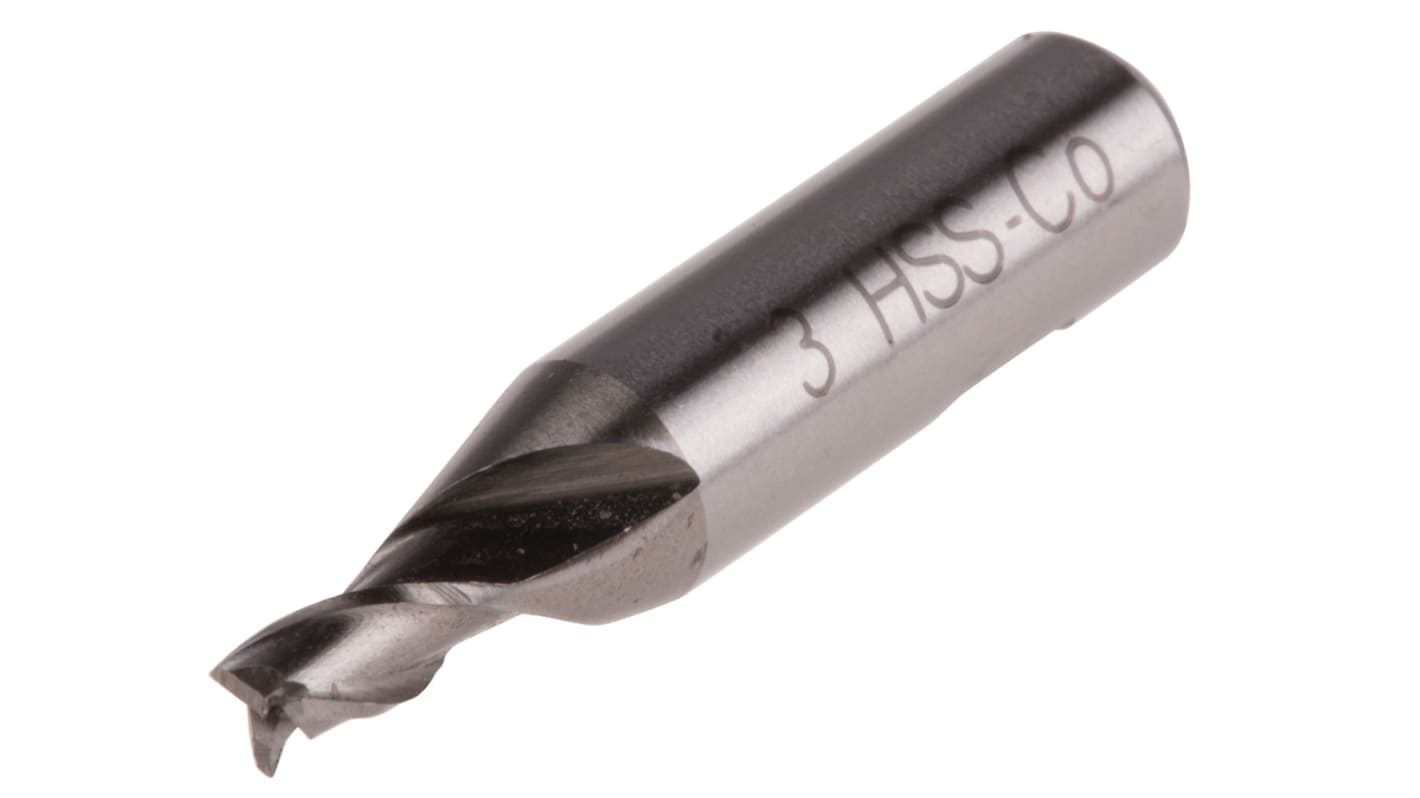 RS PRO End Mill, 3mm Cutter, HSCo, 6 mm Shank, 4.5mm Cut