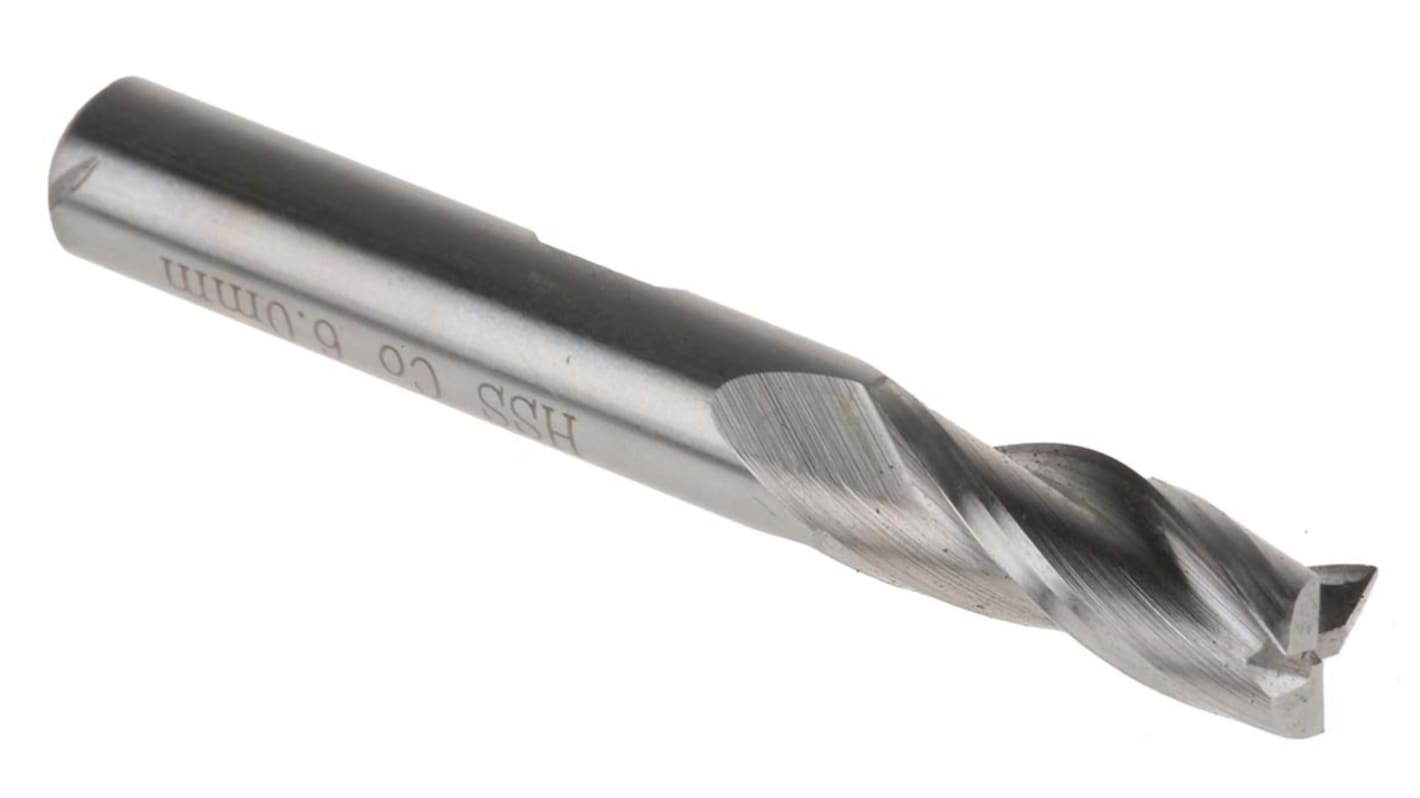 RS PRO End Mill, 6mm Cutter, HSS, 6 mm Shank, 16mm Cut