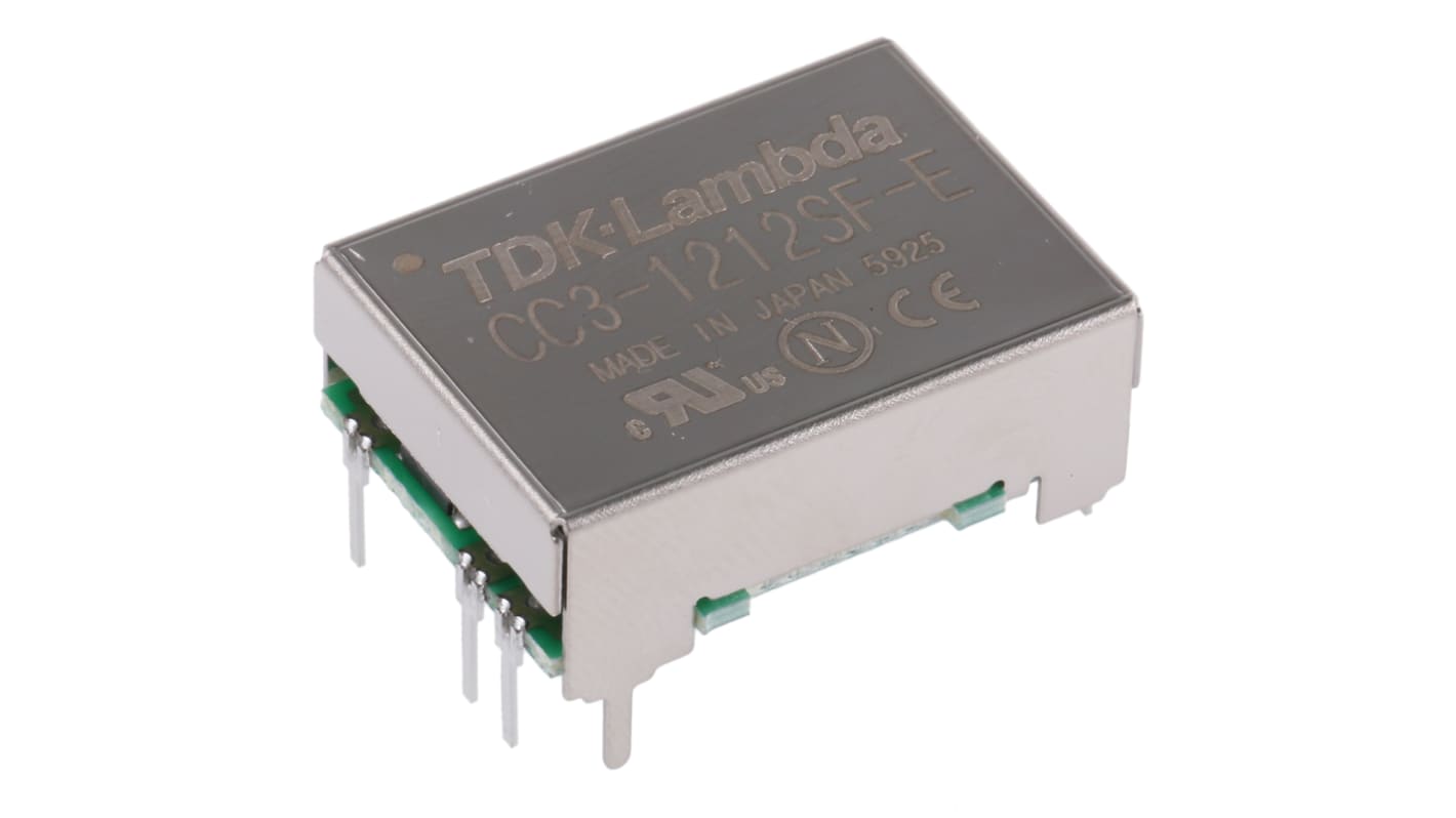 TDK-Lambda DC-DC átalakító, KI: 12V dc, 250mA / 3W, BE: 9→ 18 V dc