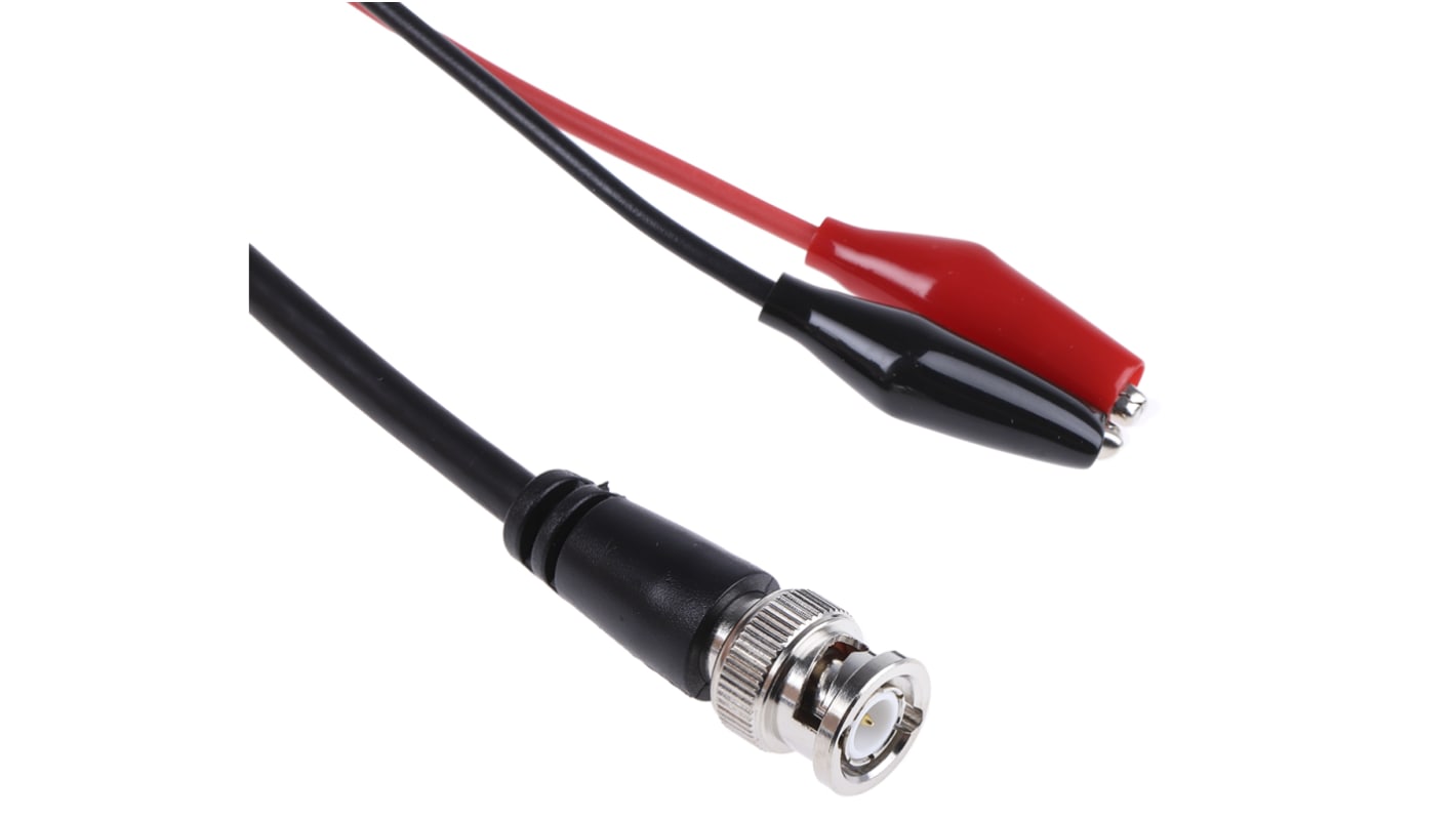 RS PRO Male BNC to Crocodile Clip x 2 Coaxial Cable, 1.25m, RG58/U