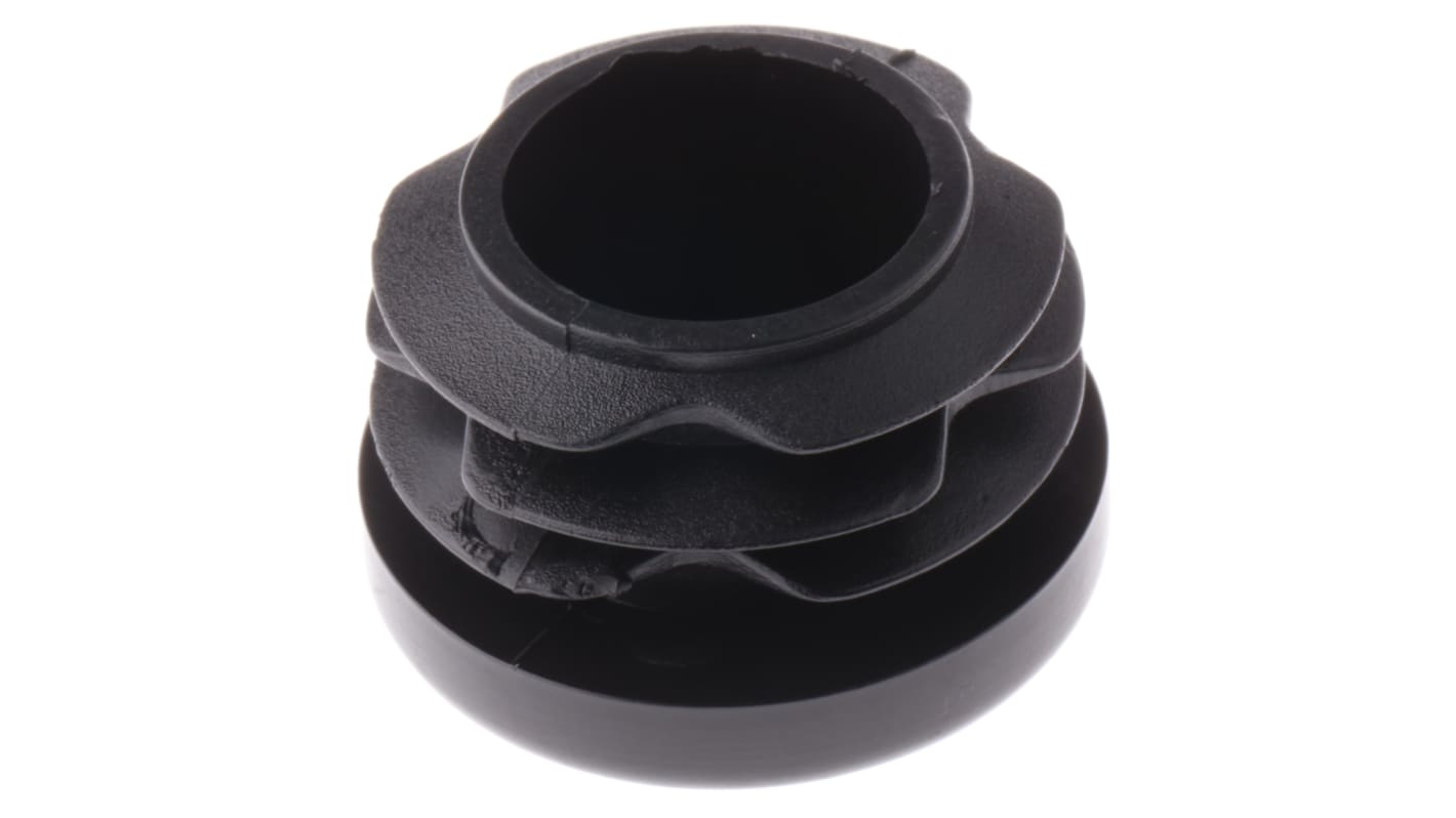 Embout de tube rond Noir, Diamètre de tube de 25.4mm