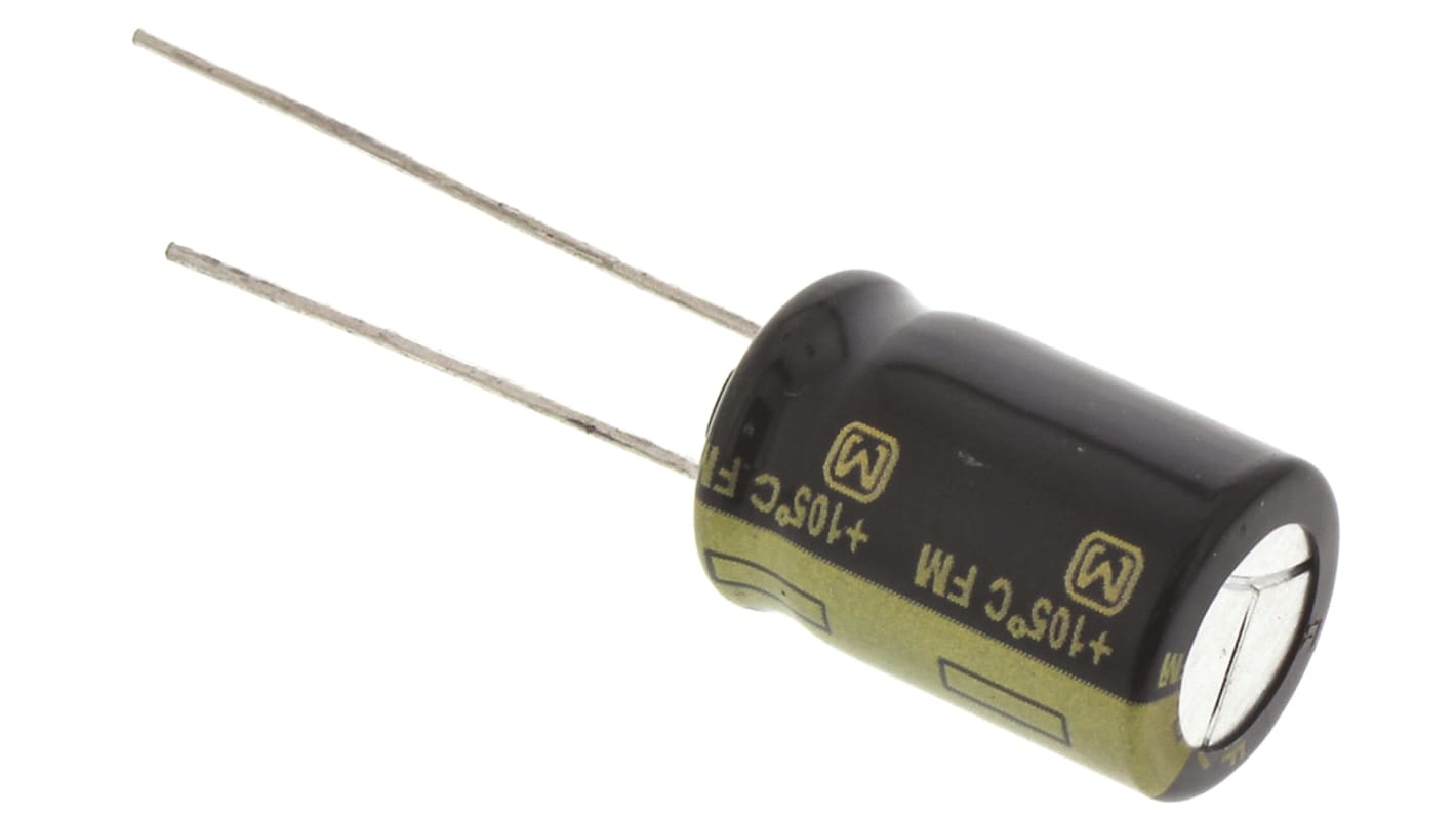 Panasonic FM-A, THT Aluminium-Elektrolyt Kondensator 680μF ±20% / 16V dc, Ø 10mm x 16mm, bis 105°C