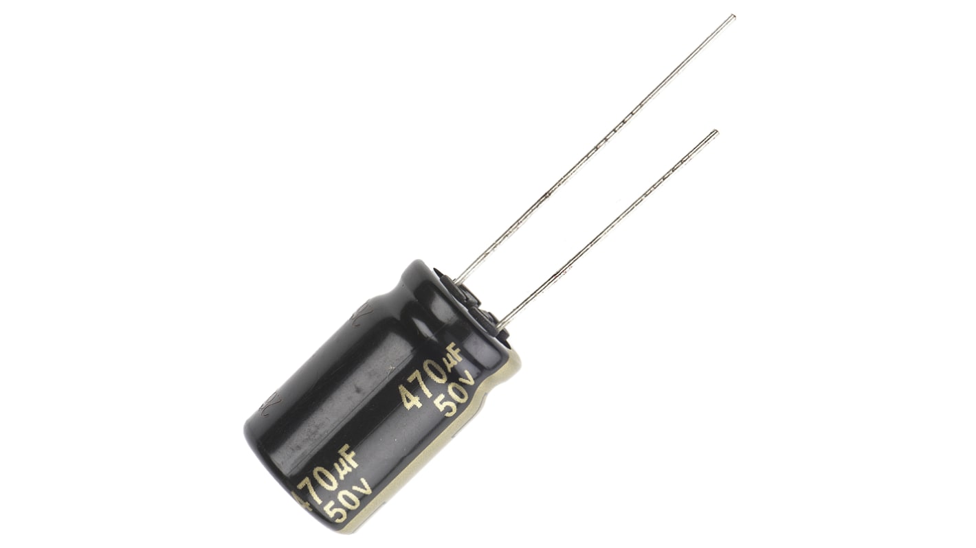 Panasonic 470μF Aluminium Electrolytic Capacitor 50V dc, Radial, Through Hole - EEUFM1H471