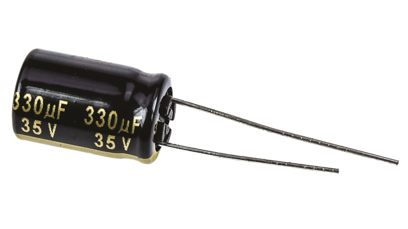 Panasonic 330μF Aluminium Electrolytic Capacitor 35V dc, Radial, Through Hole - EEUFM1V331